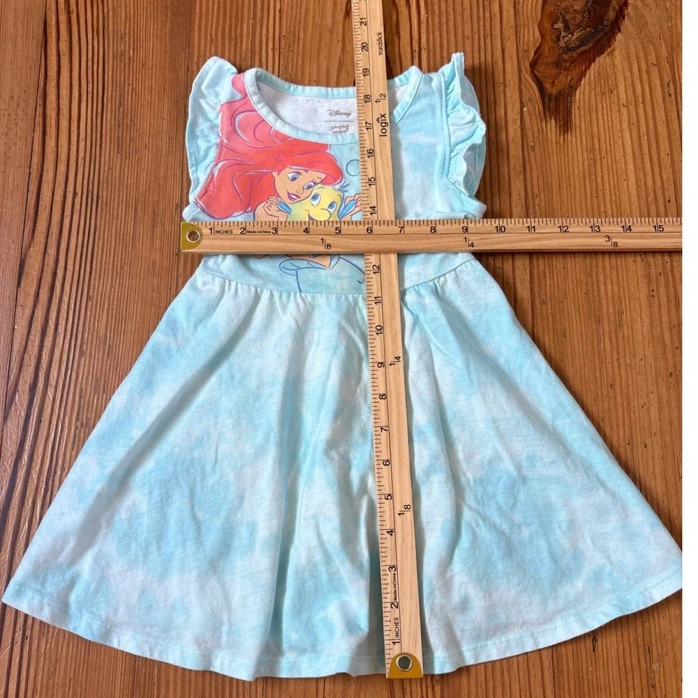 Disney Jumping Beans Little Mermaid Ariel Dress Blue Tie Dye Flutter SIZE 2T